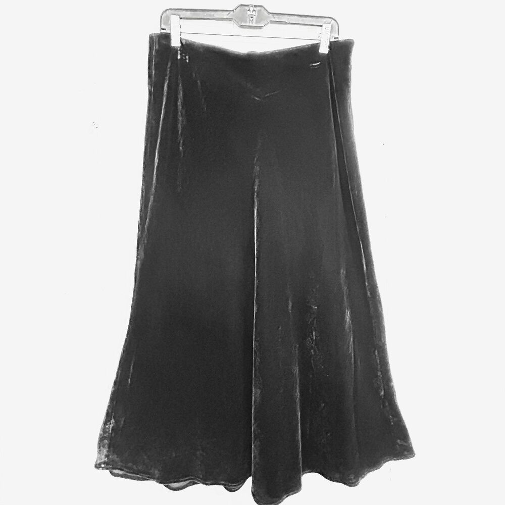 Banana Republic Midi Skirt Black Velvet Skirt Size Medium